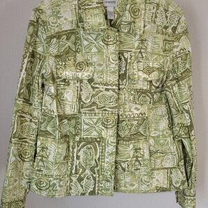 Chico's Green Patterned Women's Jacket